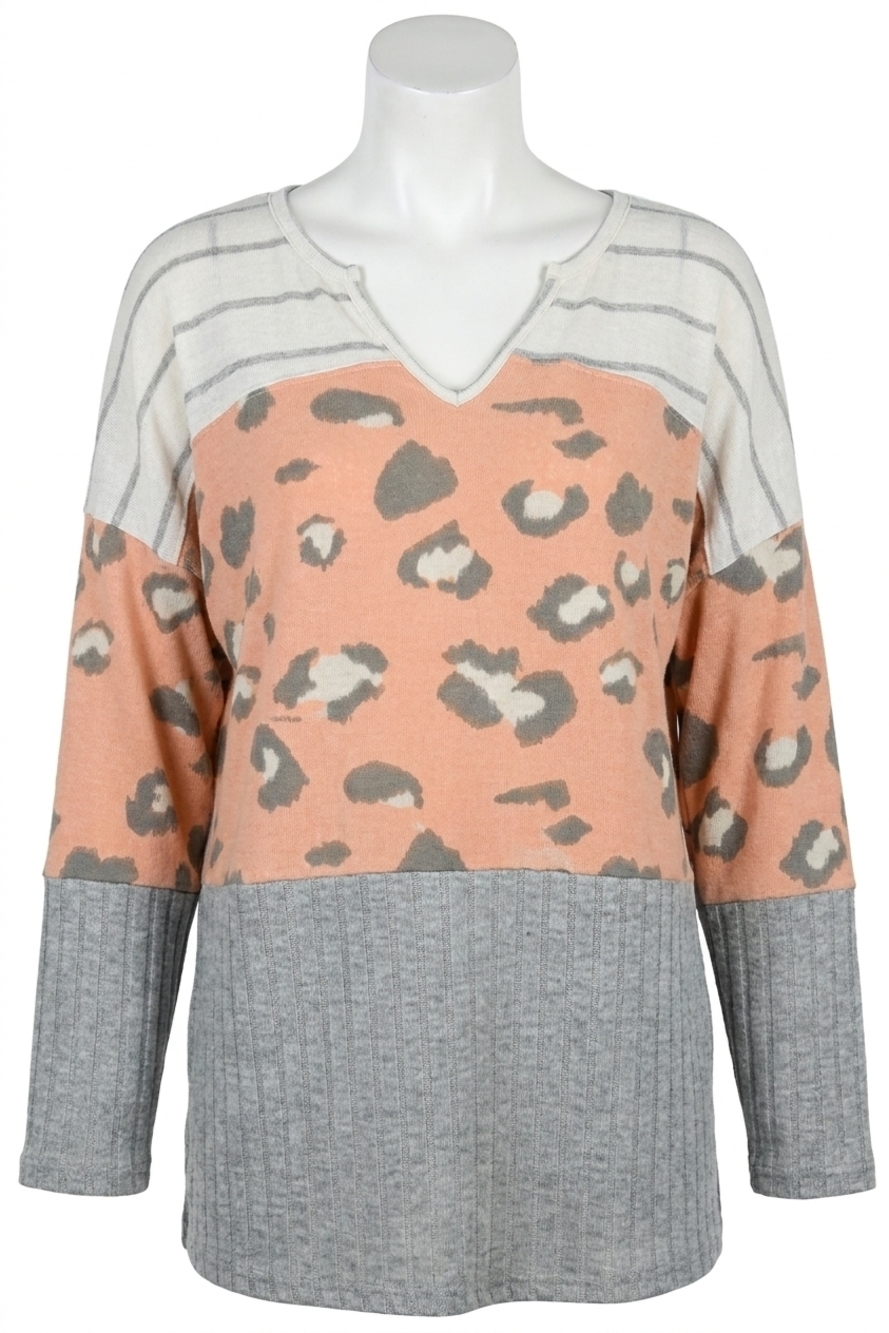 NEW HAPTICS colorblock hoodie in peach